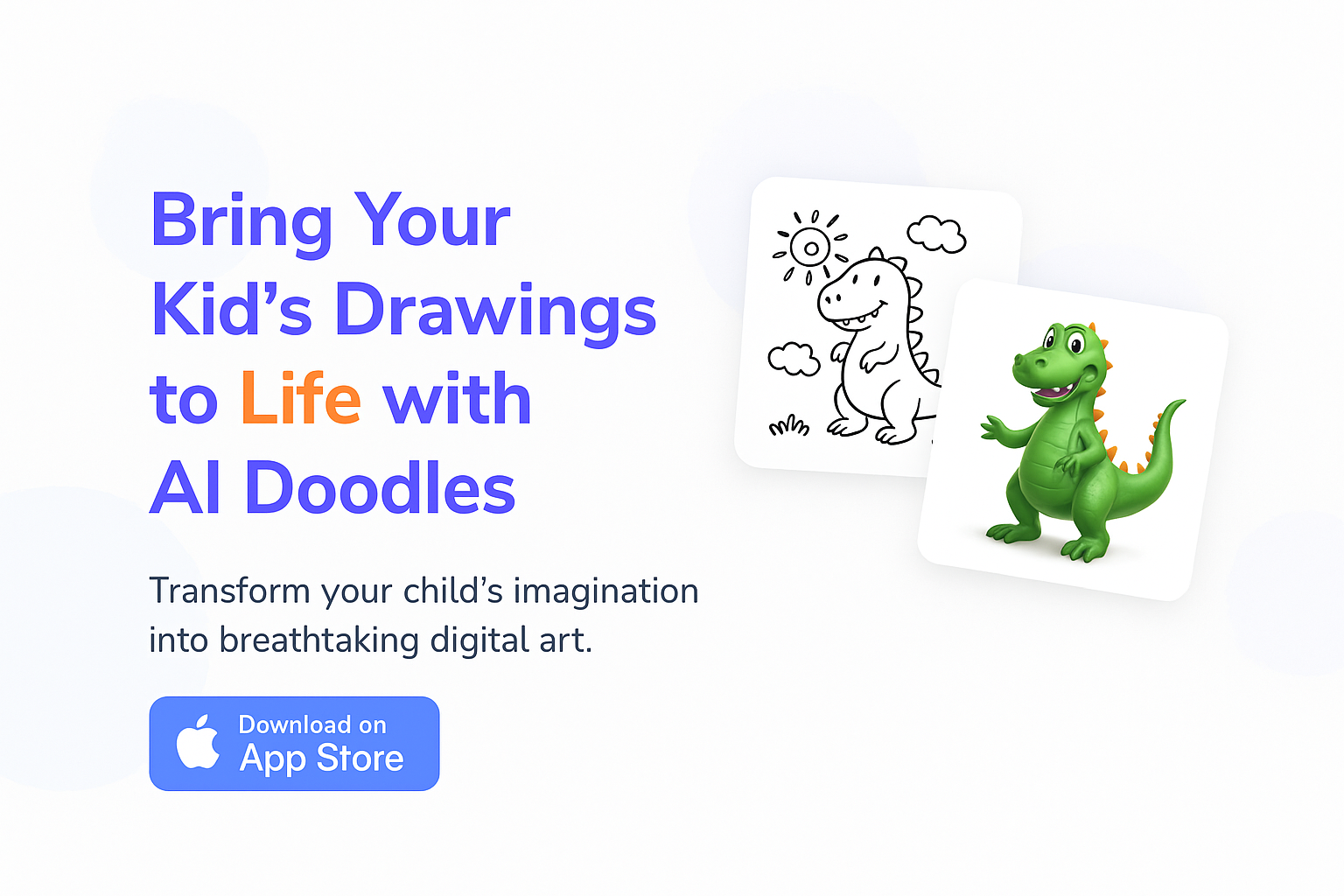 AI Doodles application interface showing sketch-to-art transformation